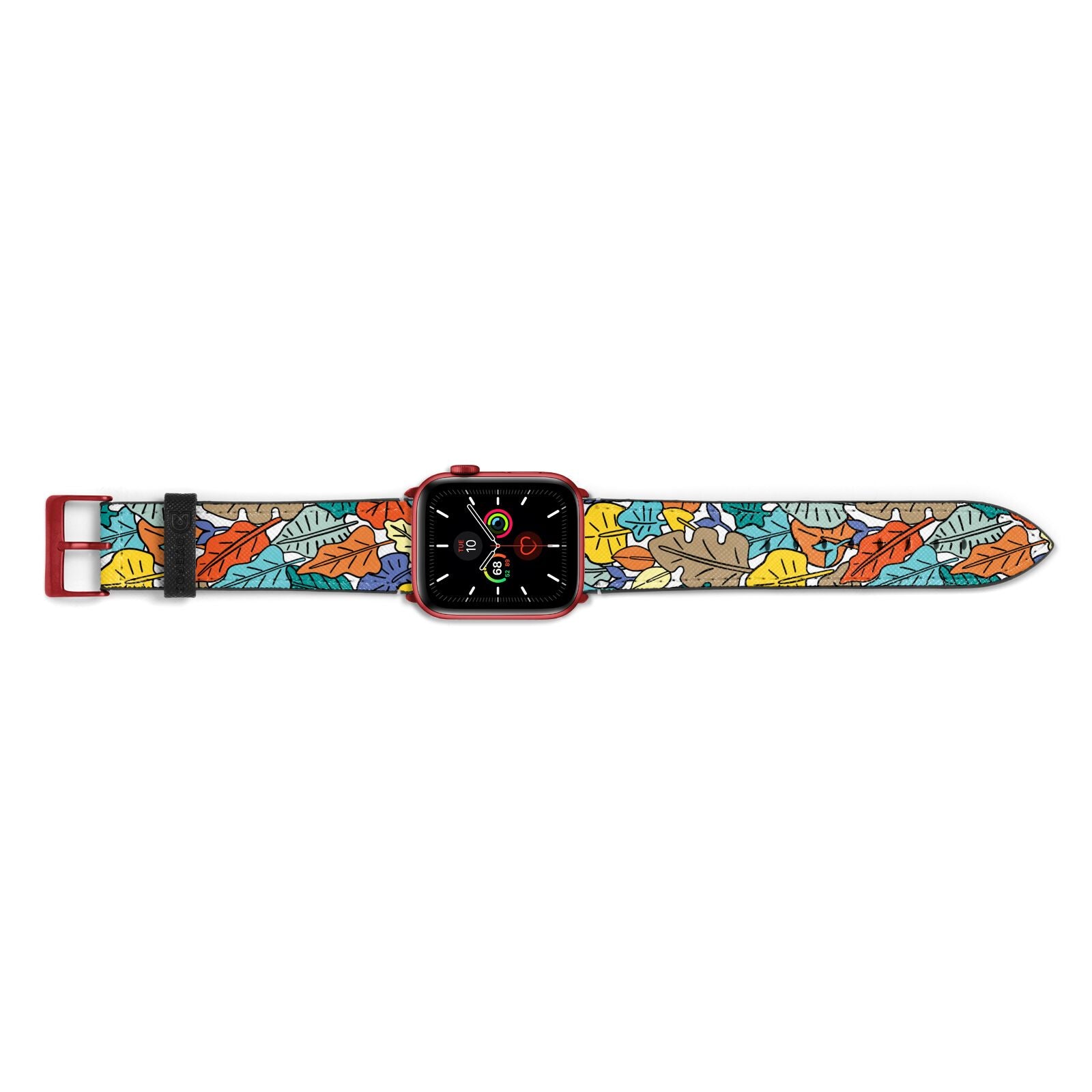 Autumn Leaves Apple Watch Strap Landscape Image Red Hardware