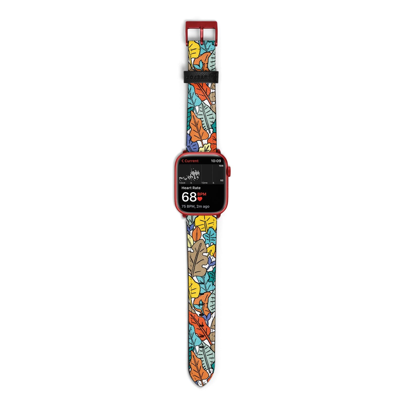 Autumn Leaves Apple Watch Strap Size 38mm with Red Hardware