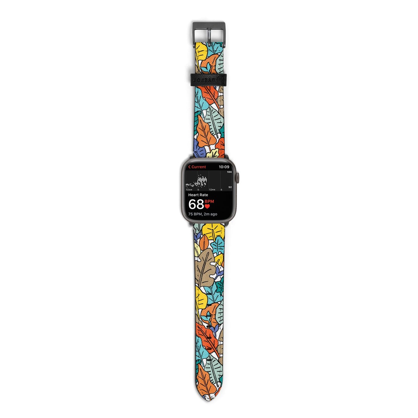Autumn Leaves Apple Watch Strap Size 38mm with Space Grey Hardware