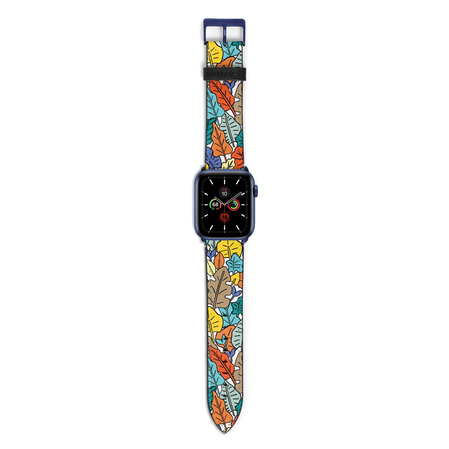 Autumn Leaves Apple Watch Strap with Blue Hardware