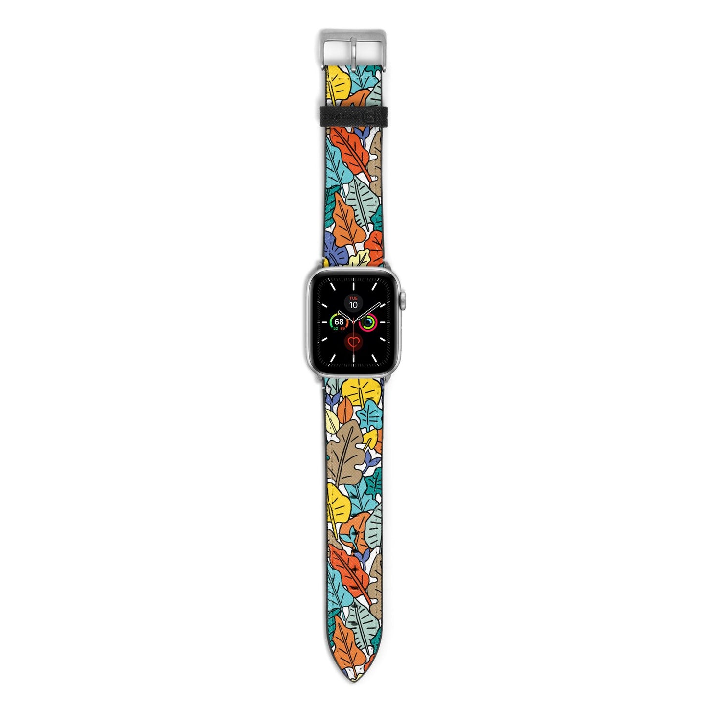 Autumn Leaves Apple Watch Strap with Silver Hardware