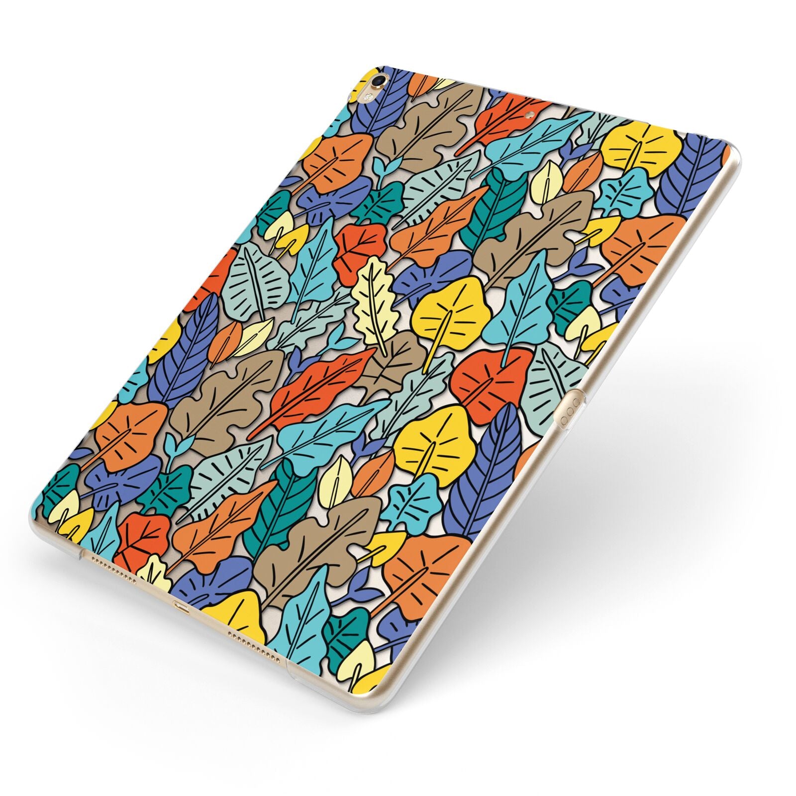 Autumn Leaves Apple iPad Case on Gold iPad Side View