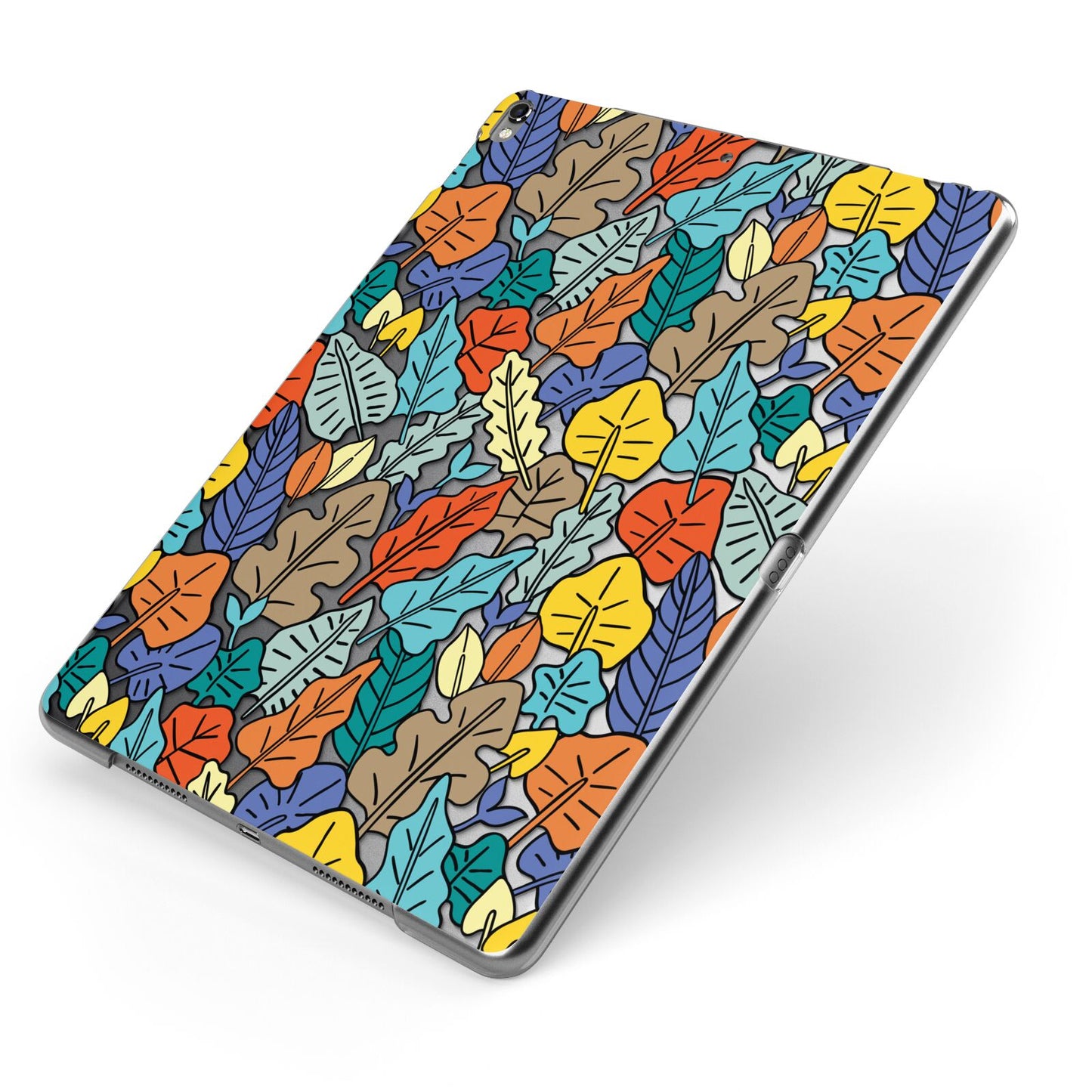 Autumn Leaves Apple iPad Case on Grey iPad Side View