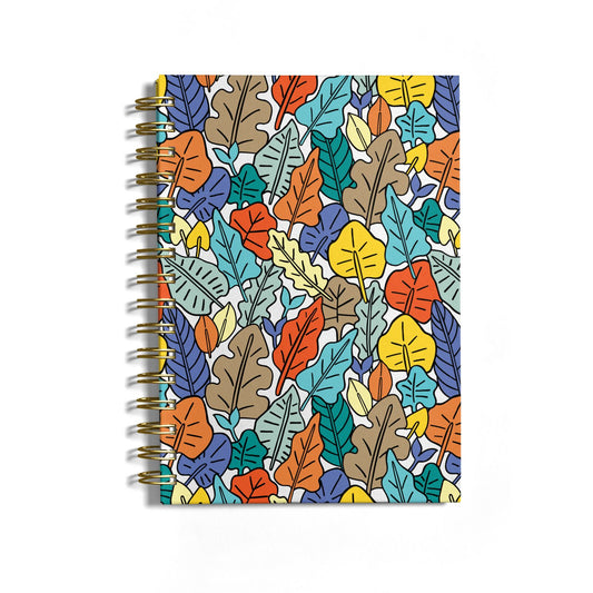 Autumn Leaves Notebook with Gold Coil