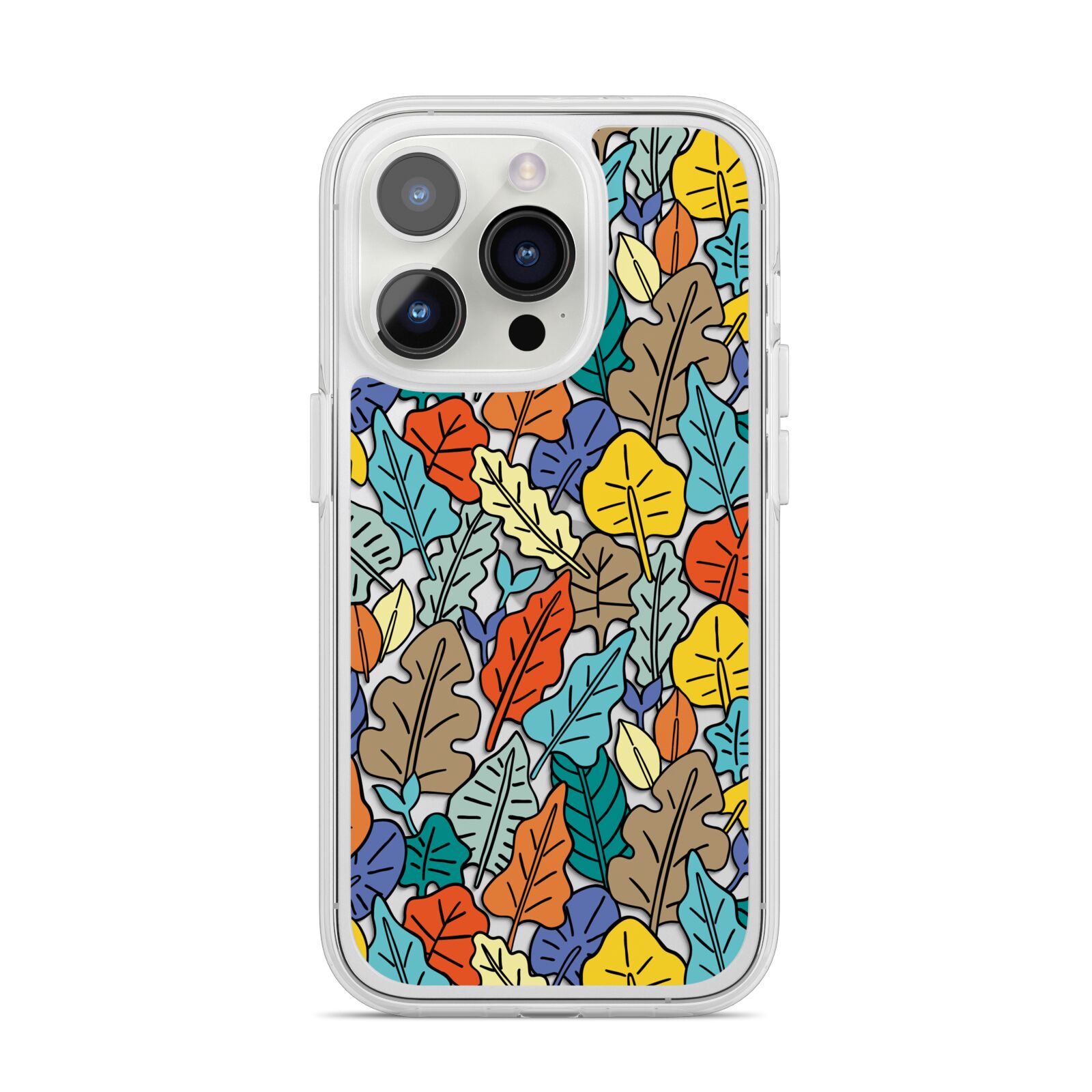 Autumn Leaves iPhone 14 Pro Clear Tough Case Silver