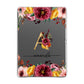 Autumn Watercolour Flowers with Initial Apple iPad Grey Case