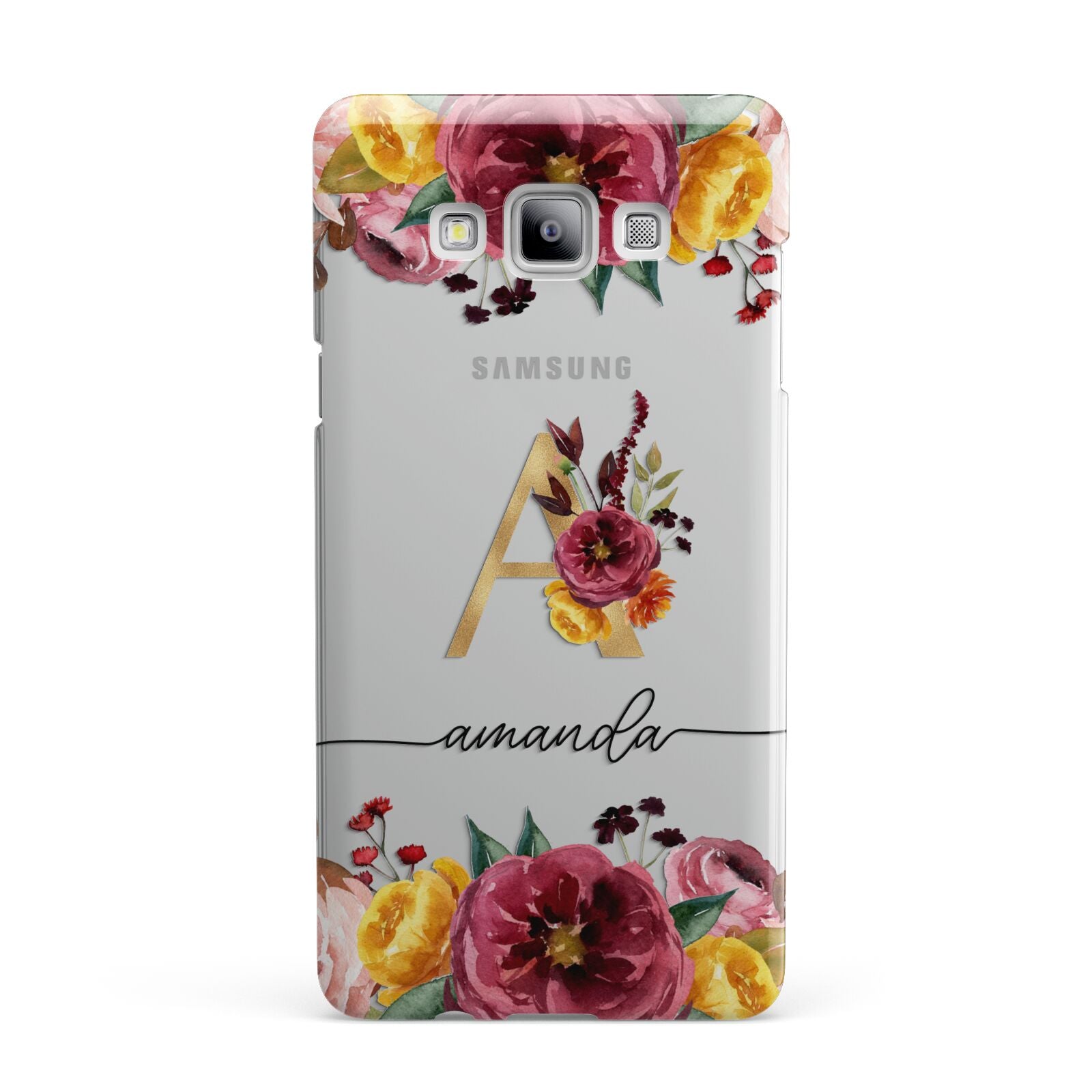 Autumn Watercolour Flowers with Initial Samsung Galaxy A7 2015 Case