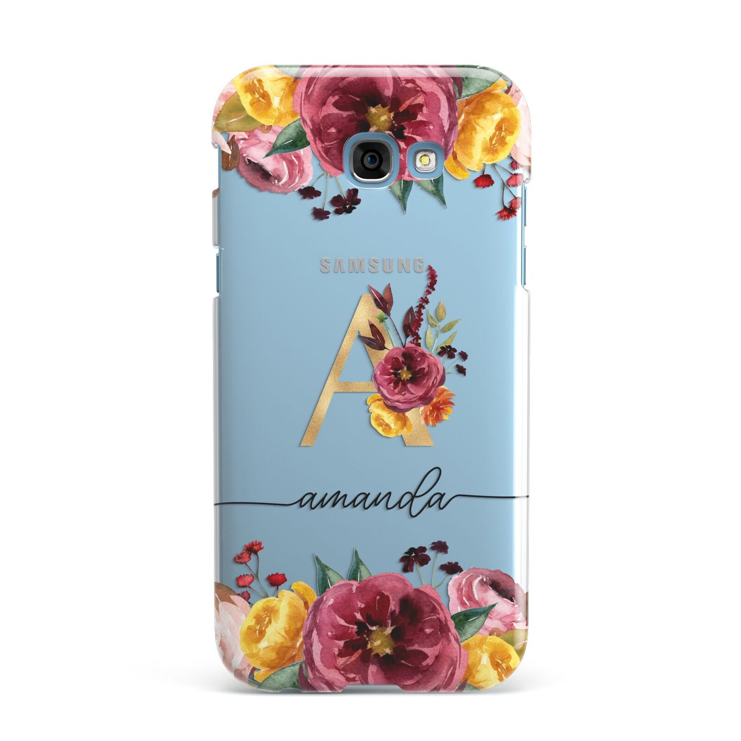 Autumn Watercolour Flowers with Initial Samsung Galaxy A7 2017 Case