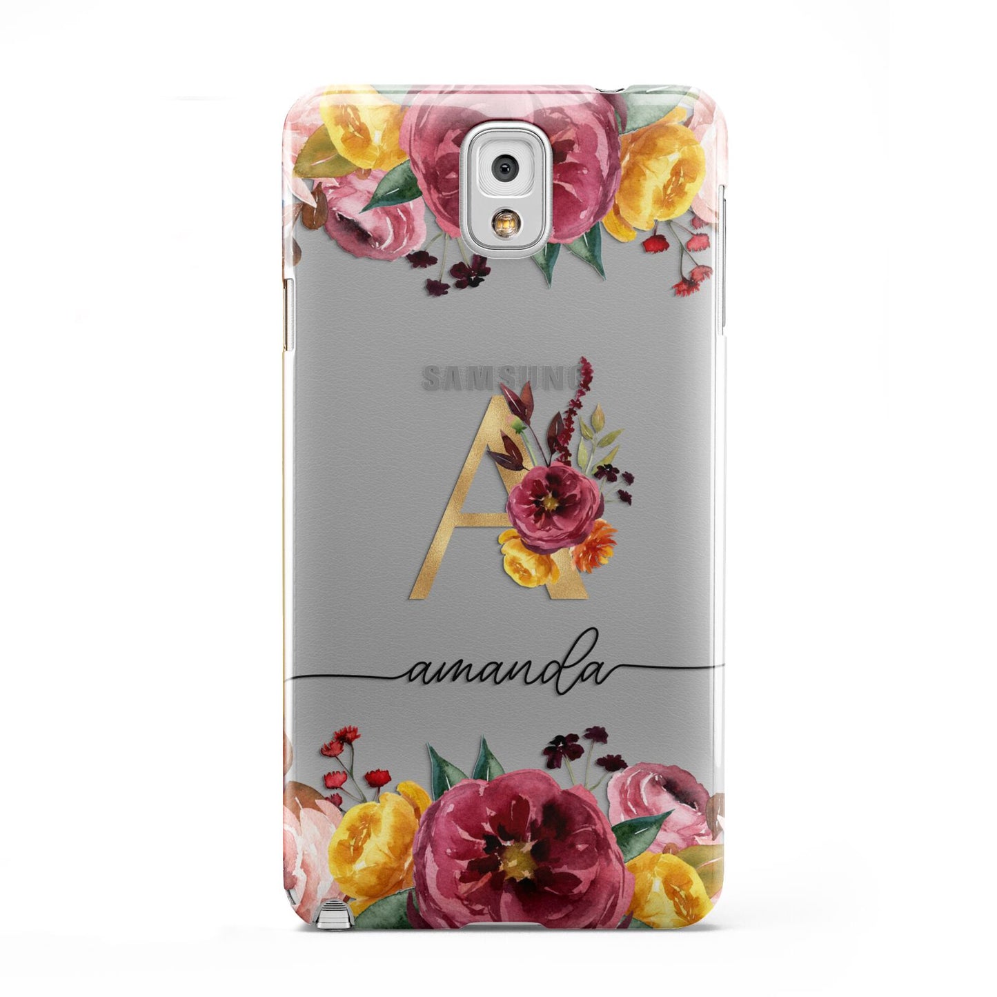 Autumn Watercolour Flowers with Initial Samsung Galaxy Note 3 Case