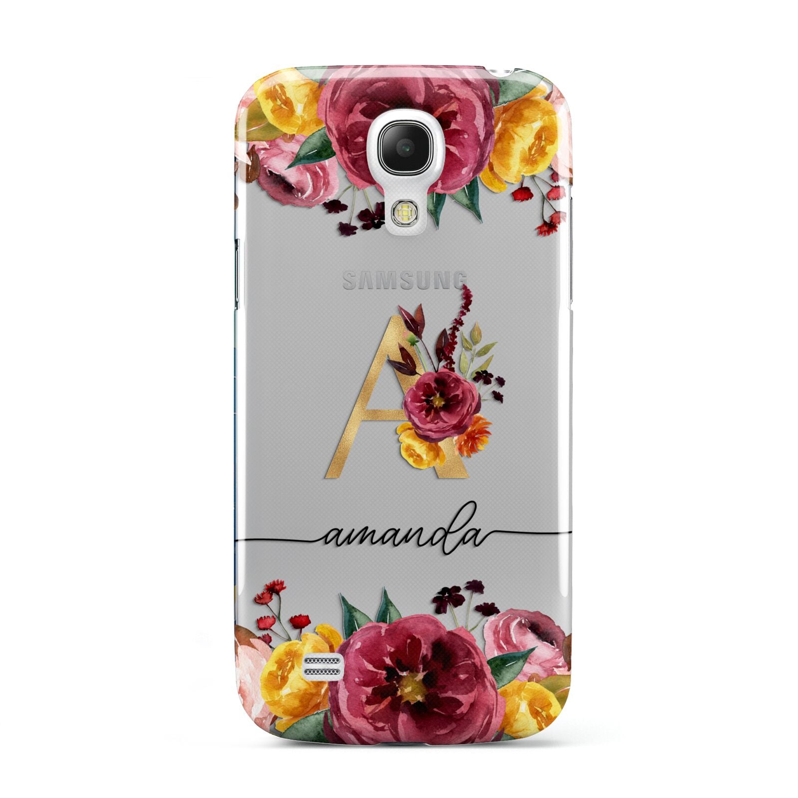 Autumn Watercolour Flowers with Initial Samsung Galaxy S4 Mini Case