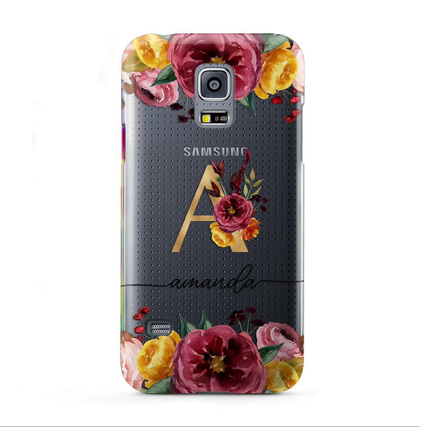 Autumn Watercolour Flowers with Initial Samsung Galaxy S5 Mini Case