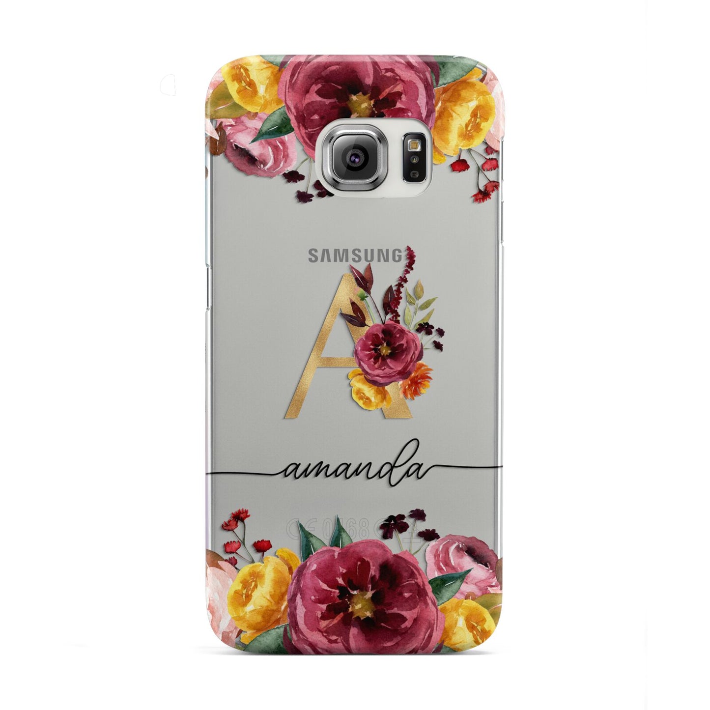 Autumn Watercolour Flowers with Initial Samsung Galaxy S6 Edge Case