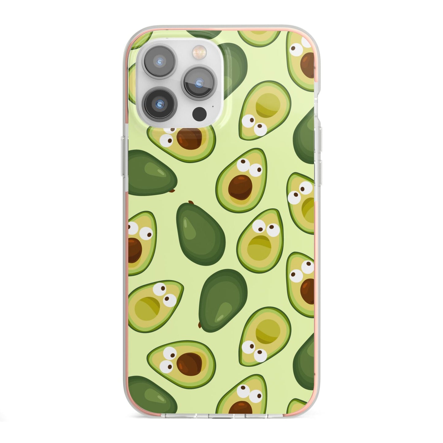 Avocado iPhone 13 Pro Max TPU Impact Case with Pink Edges