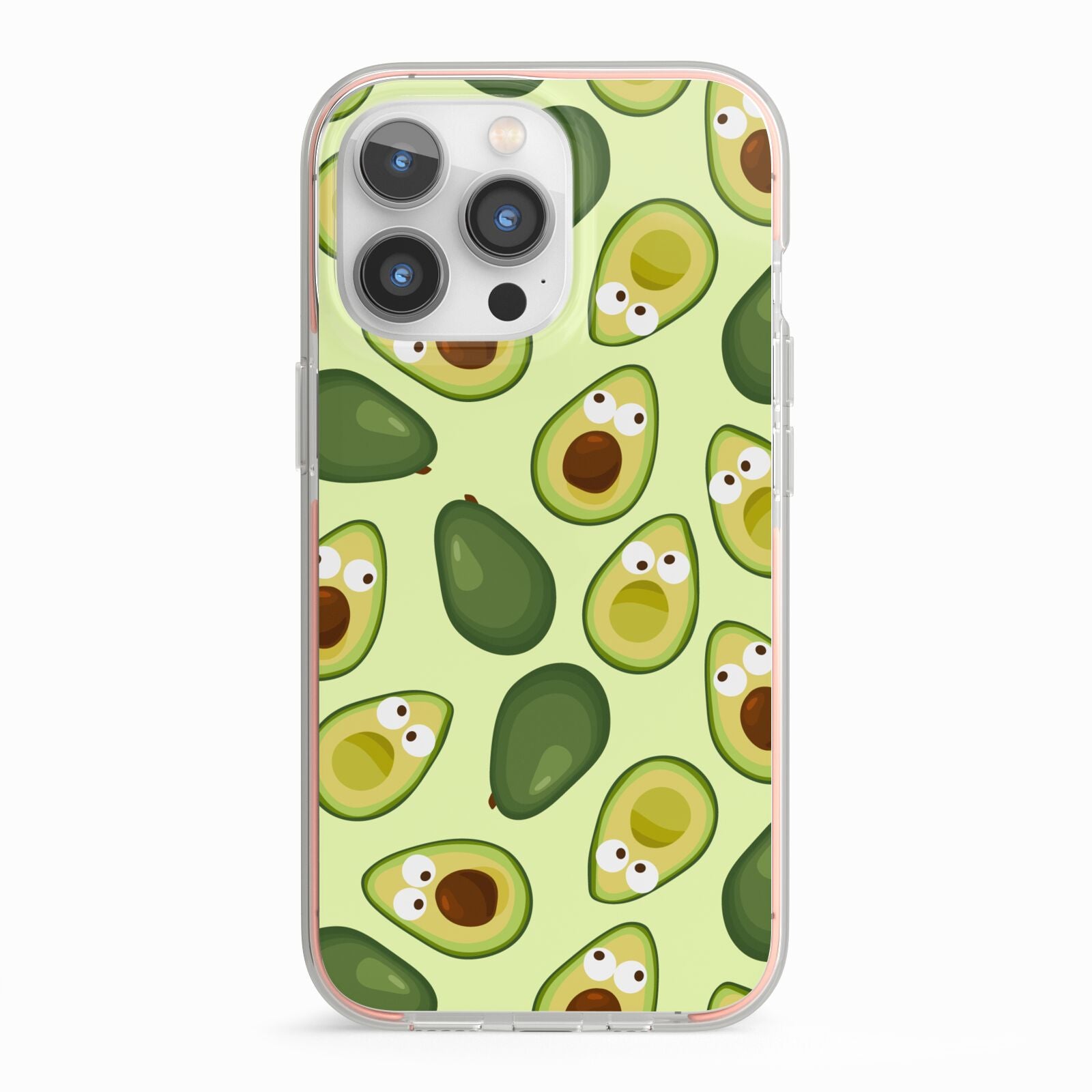Avocado iPhone 13 Pro TPU Impact Case with Pink Edges