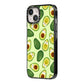 Avocado iPhone 14 Black Impact Case Side Angle on Silver phone