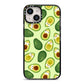Avocado iPhone 14 Black Impact Case on Silver phone