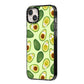 Avocado iPhone 14 Plus Black Impact Case Side Angle on Silver phone