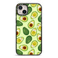 Avocado iPhone 14 Plus Black Impact Case on Silver phone