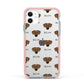 Azawakh Icon with Name Apple iPhone 11 in White with Pink Impact Case