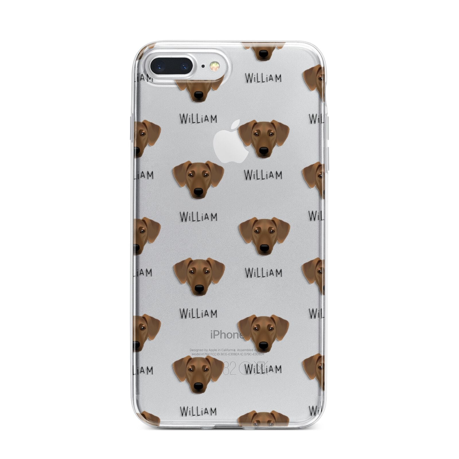 Azawakh Icon with Name iPhone 7 Plus Bumper Case on Silver iPhone