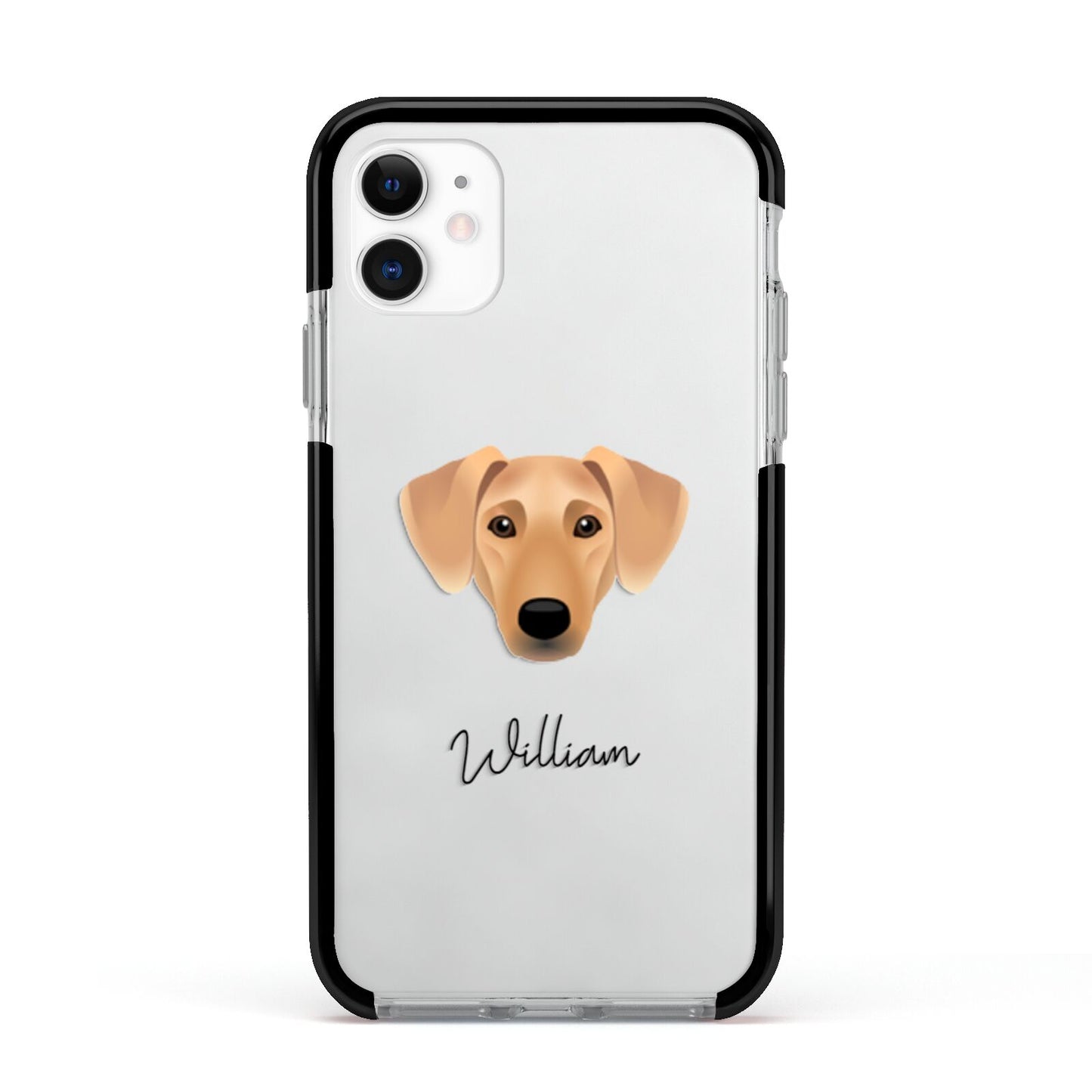 Azawakh Personalised Apple iPhone 11 in White with Black Impact Case
