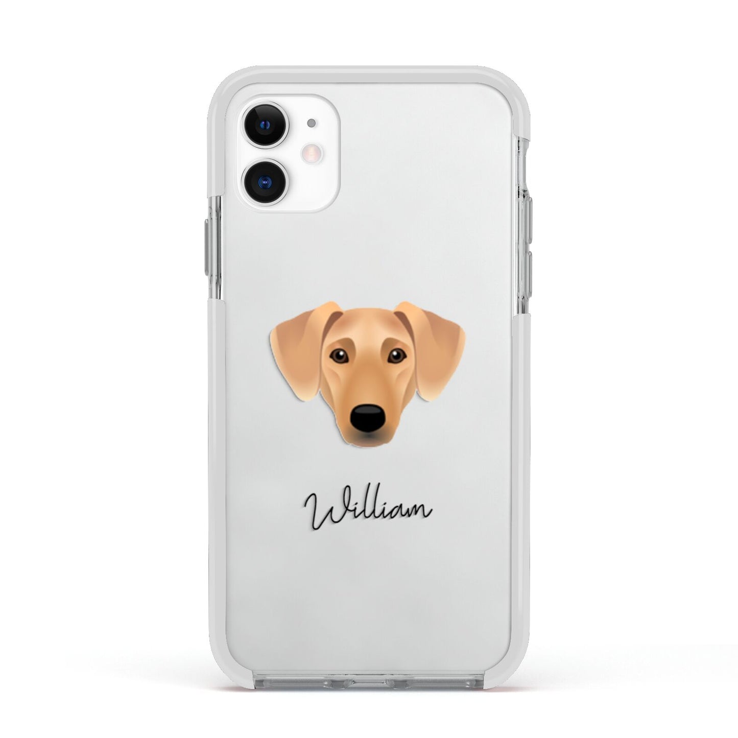 Azawakh Personalised Apple iPhone 11 in White with White Impact Case