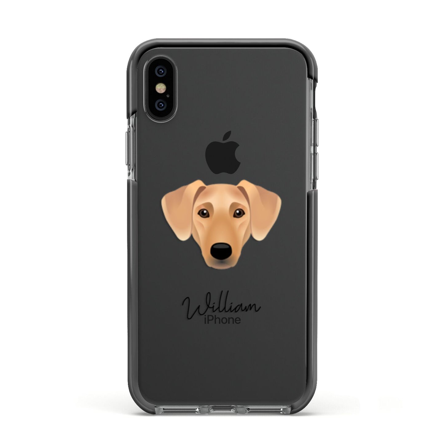 Azawakh Personalised Apple iPhone Xs Impact Case Black Edge on Black Phone