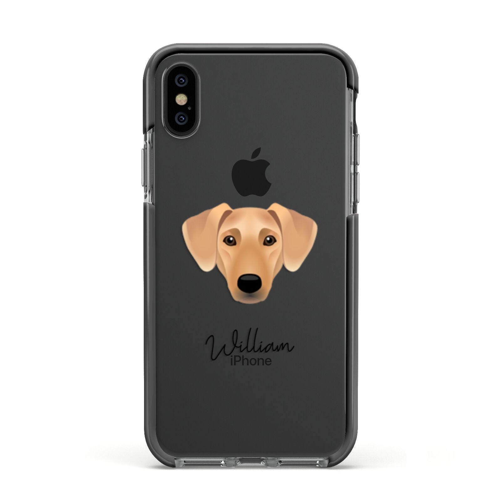 Azawakh Personalised Apple iPhone Xs Impact Case Black Edge on Black Phone