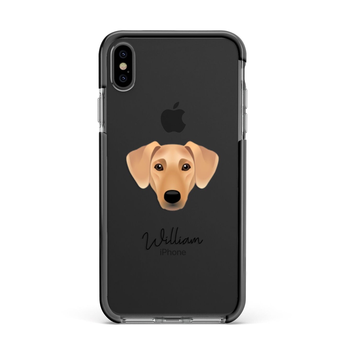 Azawakh Personalised Apple iPhone Xs Max Impact Case Black Edge on Black Phone