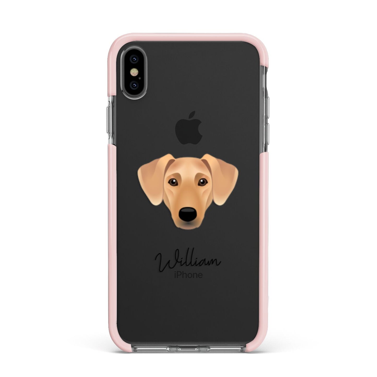 Azawakh Personalised Apple iPhone Xs Max Impact Case Pink Edge on Black Phone