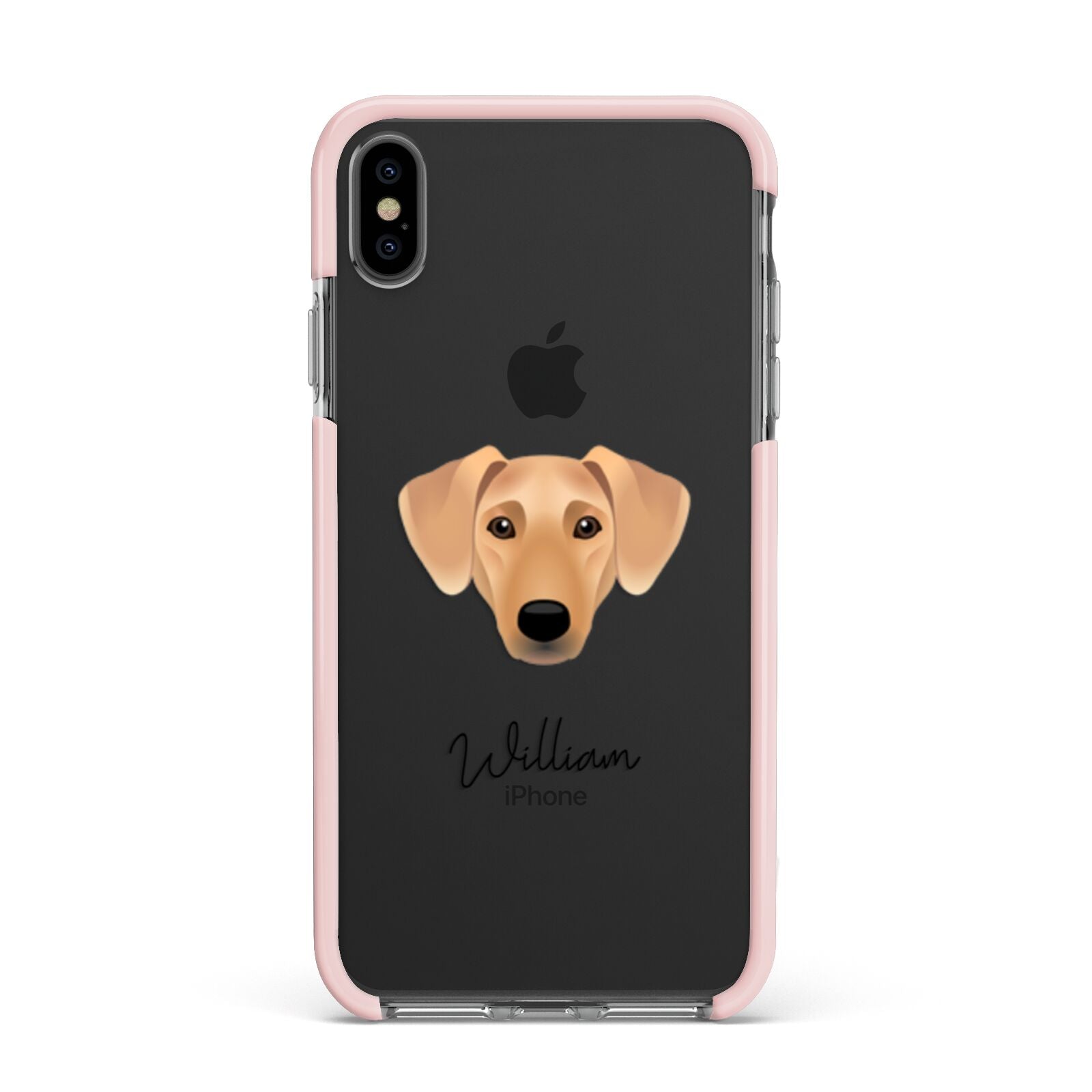 Azawakh Personalised Apple iPhone Xs Max Impact Case Pink Edge on Black Phone
