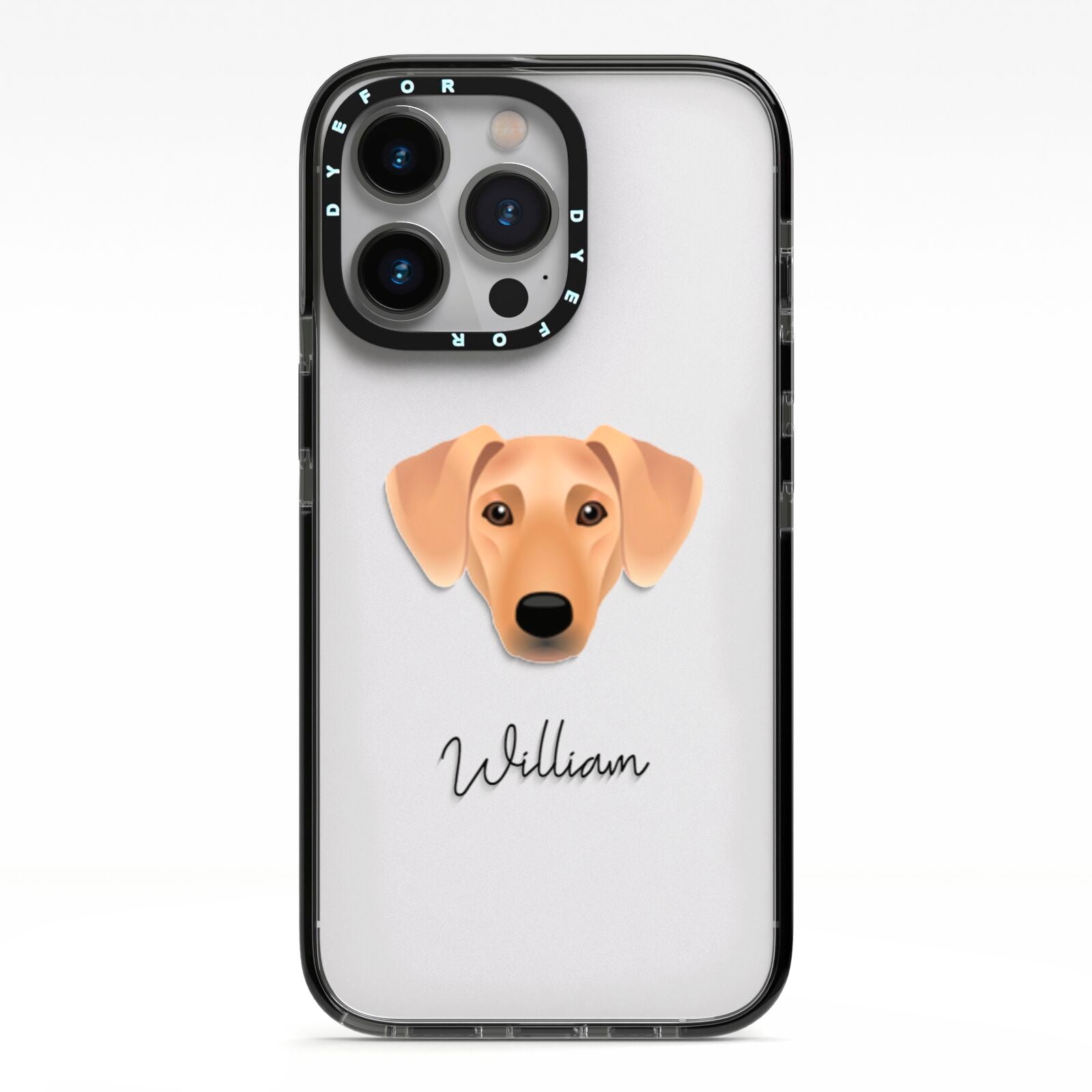 Azawakh Personalised iPhone 13 Pro Black Impact Case on Silver phone