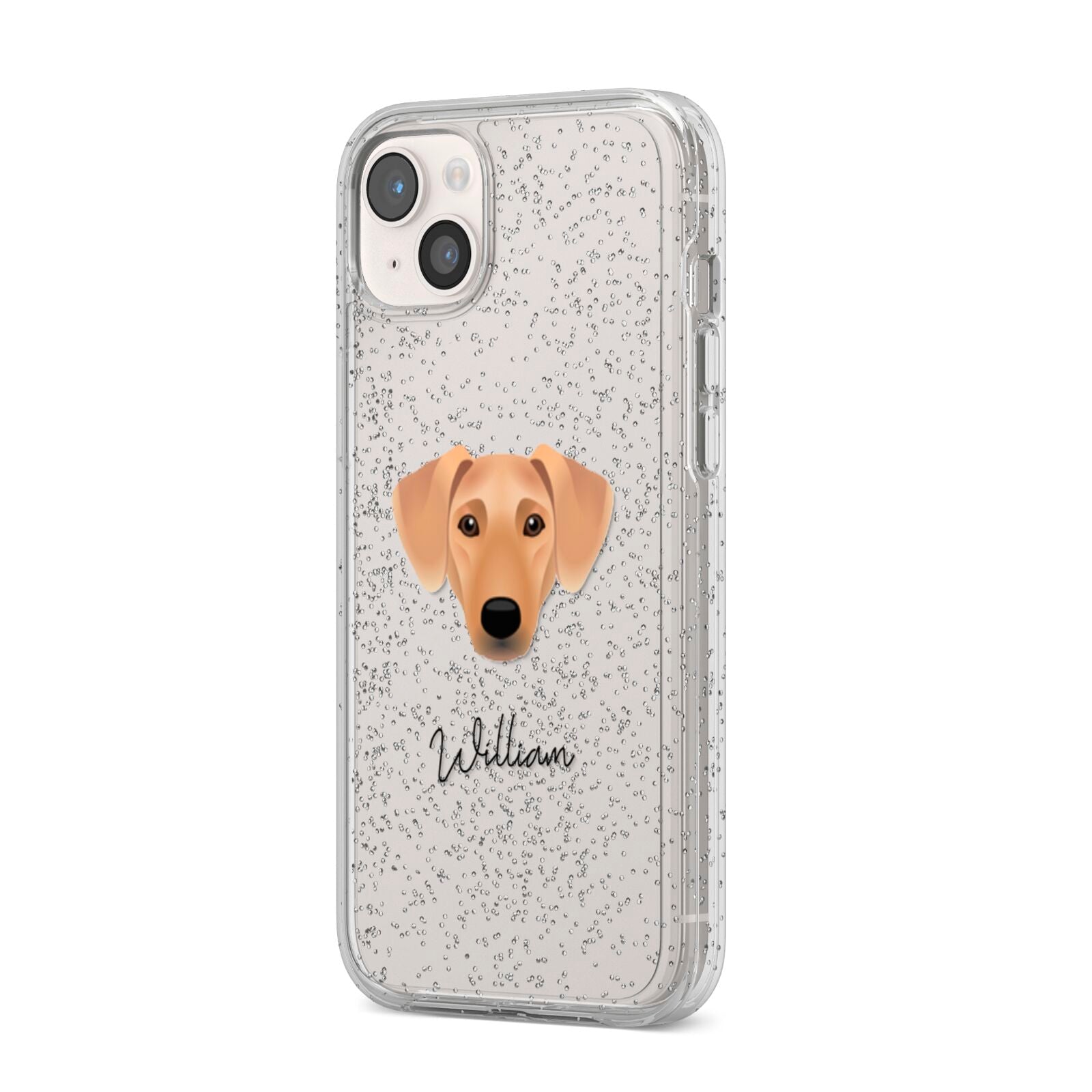 Azawakh Personalised iPhone 14 Plus Glitter Tough Case Starlight Angled Image