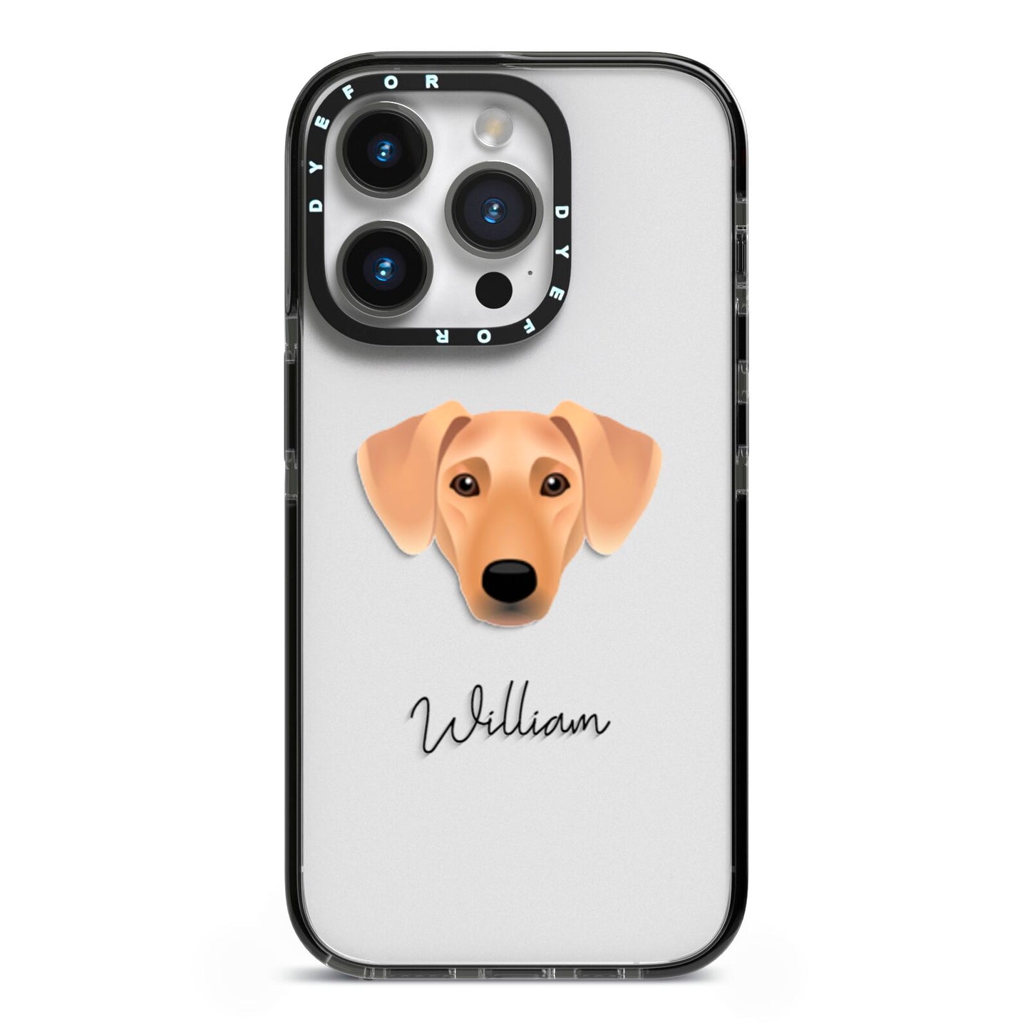 Azawakh Personalised iPhone 14 Pro Black Impact Case on Silver phone