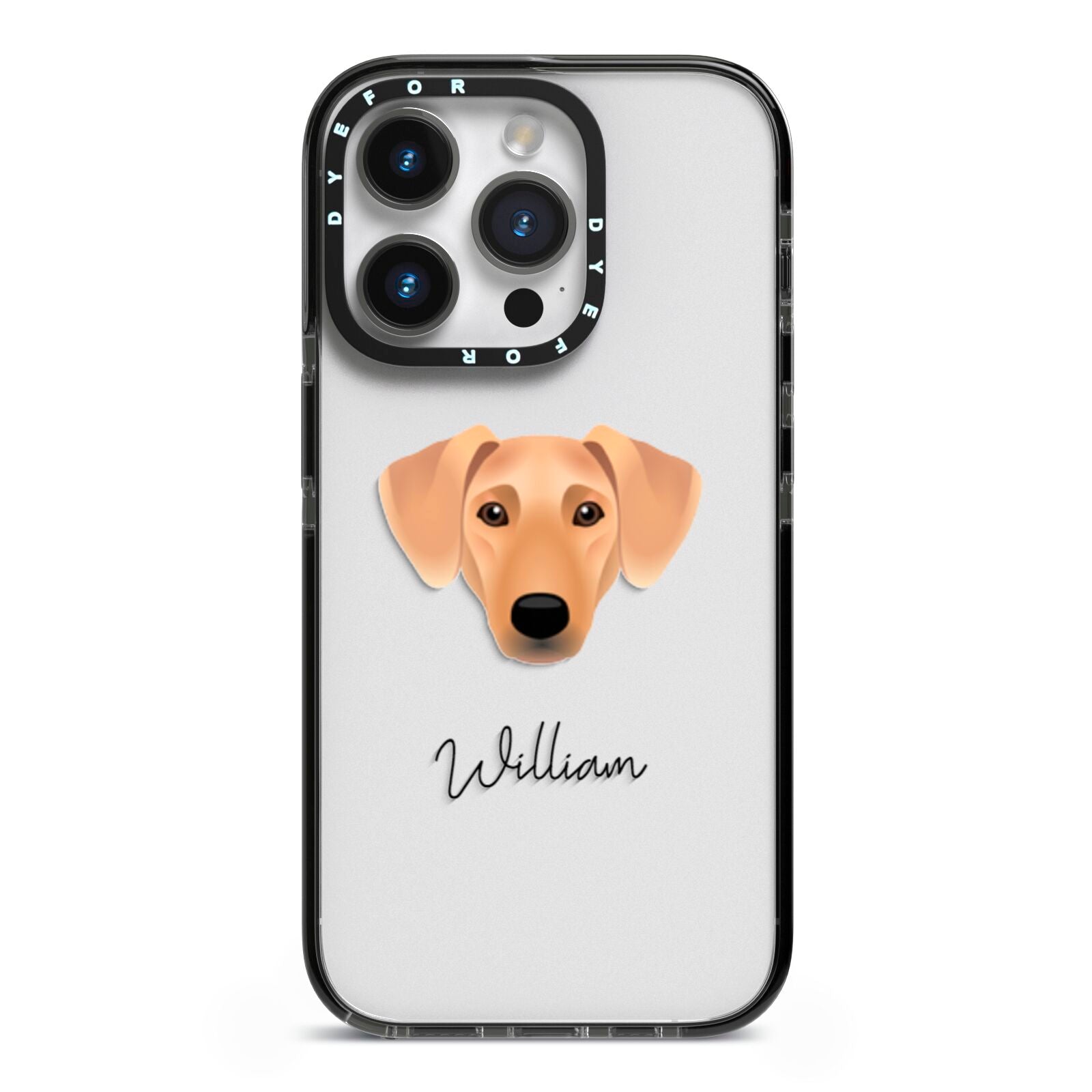 Azawakh Personalised iPhone 14 Pro Black Impact Case on Silver phone