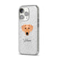 Azawakh Personalised iPhone 14 Pro Glitter Tough Case Silver Angled Image