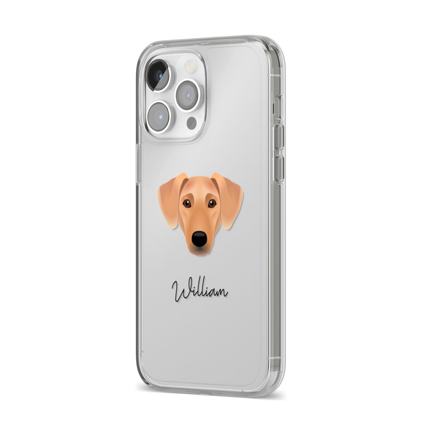 Azawakh Personalised iPhone 14 Pro Max Clear Tough Case Silver Angled Image