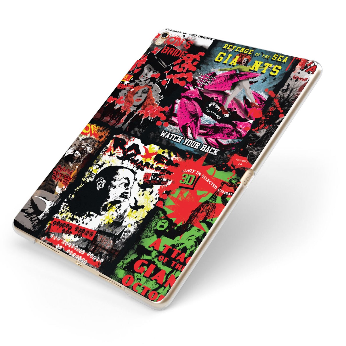 B Movie Posters Apple iPad Case on Gold iPad Side View