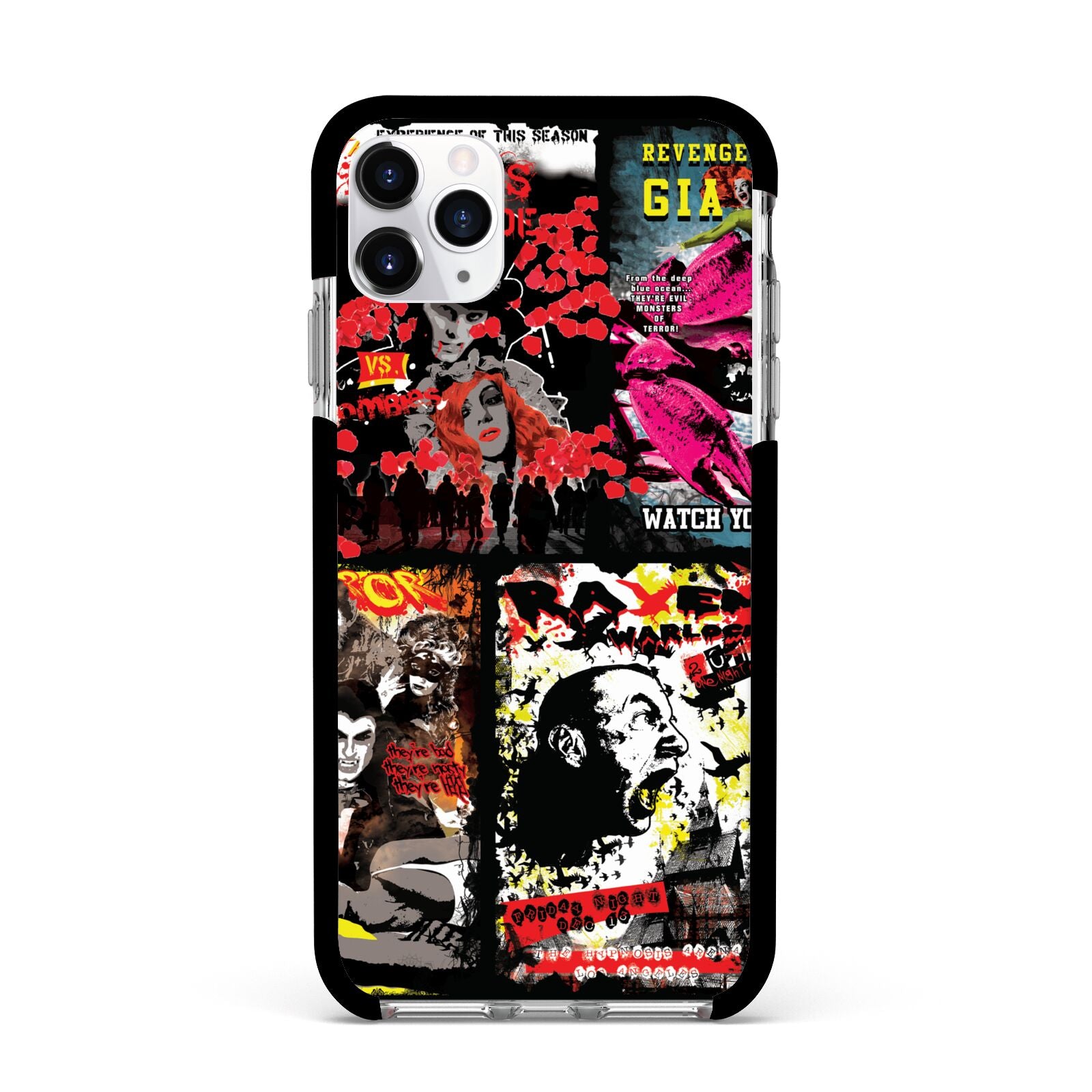 B Movie Posters Apple iPhone 11 Pro Max in Silver with Black Impact Case