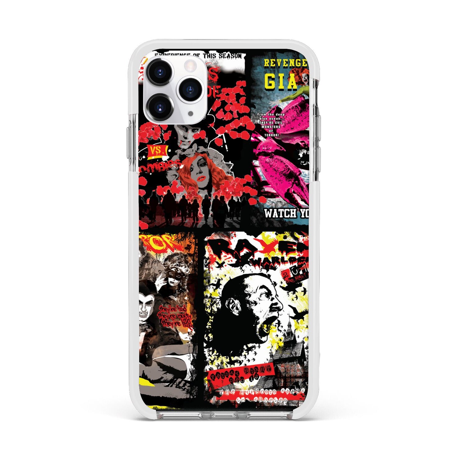 B Movie Posters Apple iPhone 11 Pro Max in Silver with White Impact Case