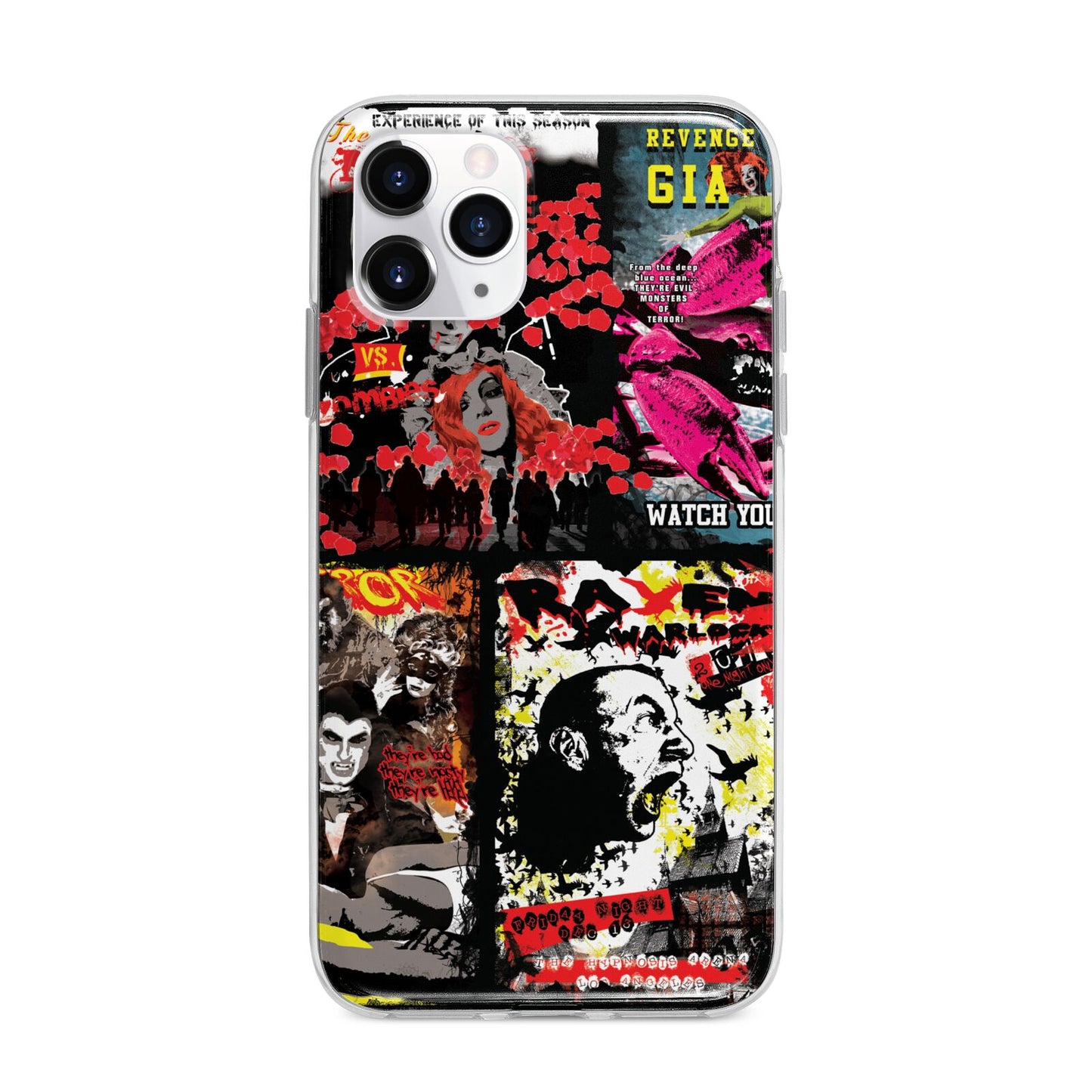 B Movie Posters Apple iPhone 11 Pro in Silver with Bumper Case