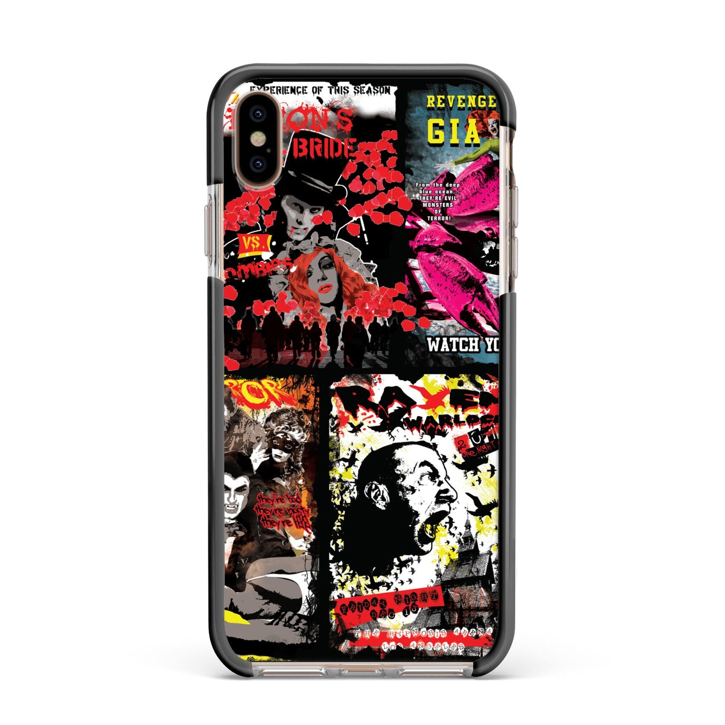 B Movie Posters Apple iPhone Xs Max Impact Case Black Edge on Gold Phone