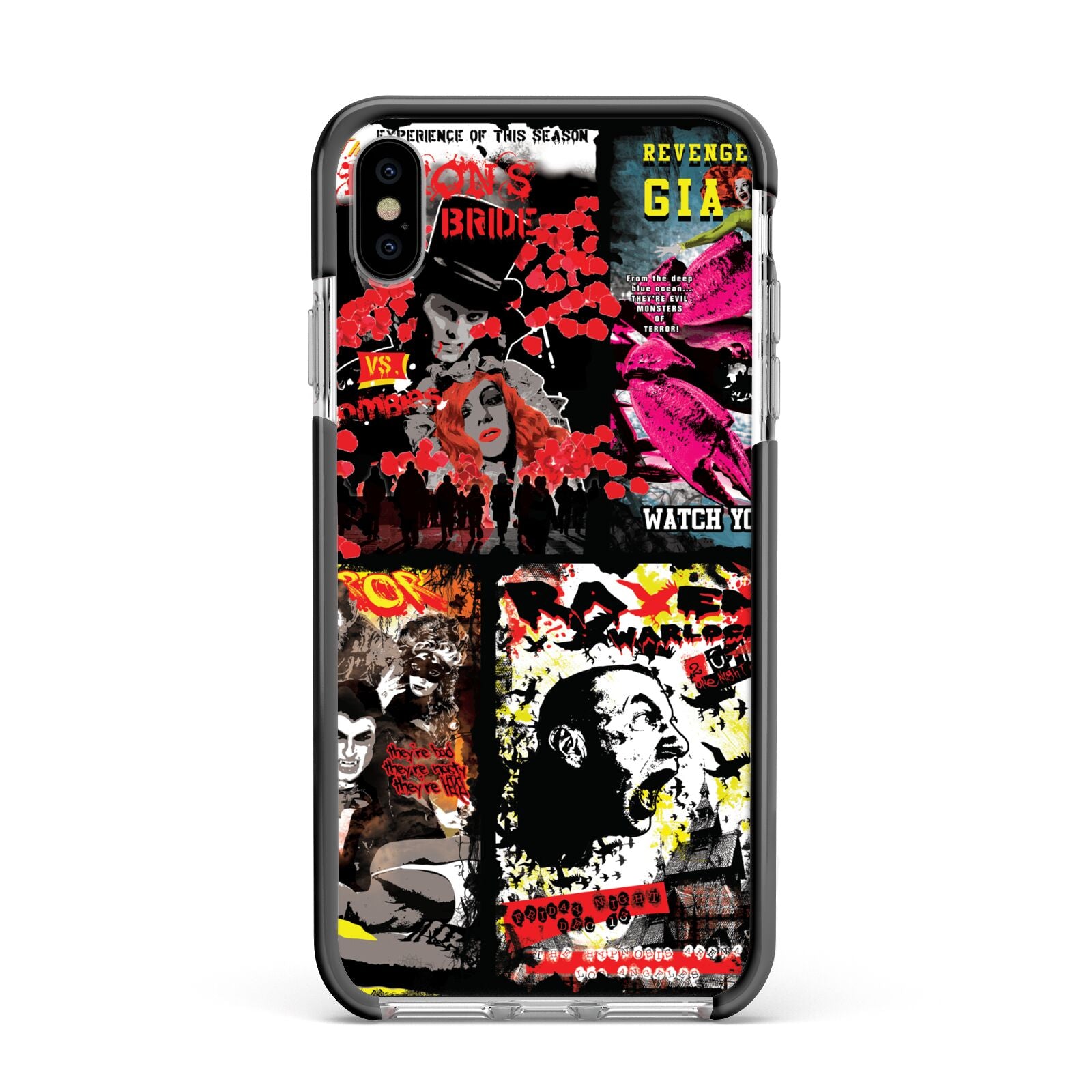 B Movie Posters Apple iPhone Xs Max Impact Case Black Edge on Silver Phone