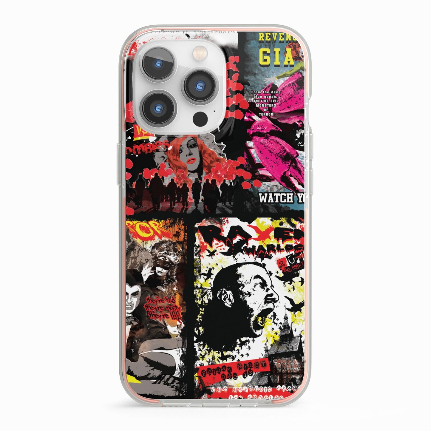 B Movie Posters iPhone 13 Pro TPU Impact Case with Pink Edges