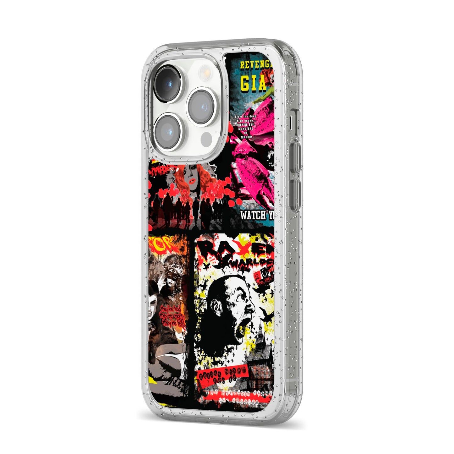 B Movie Posters iPhone 14 Pro Glitter Tough Case Silver Angled Image