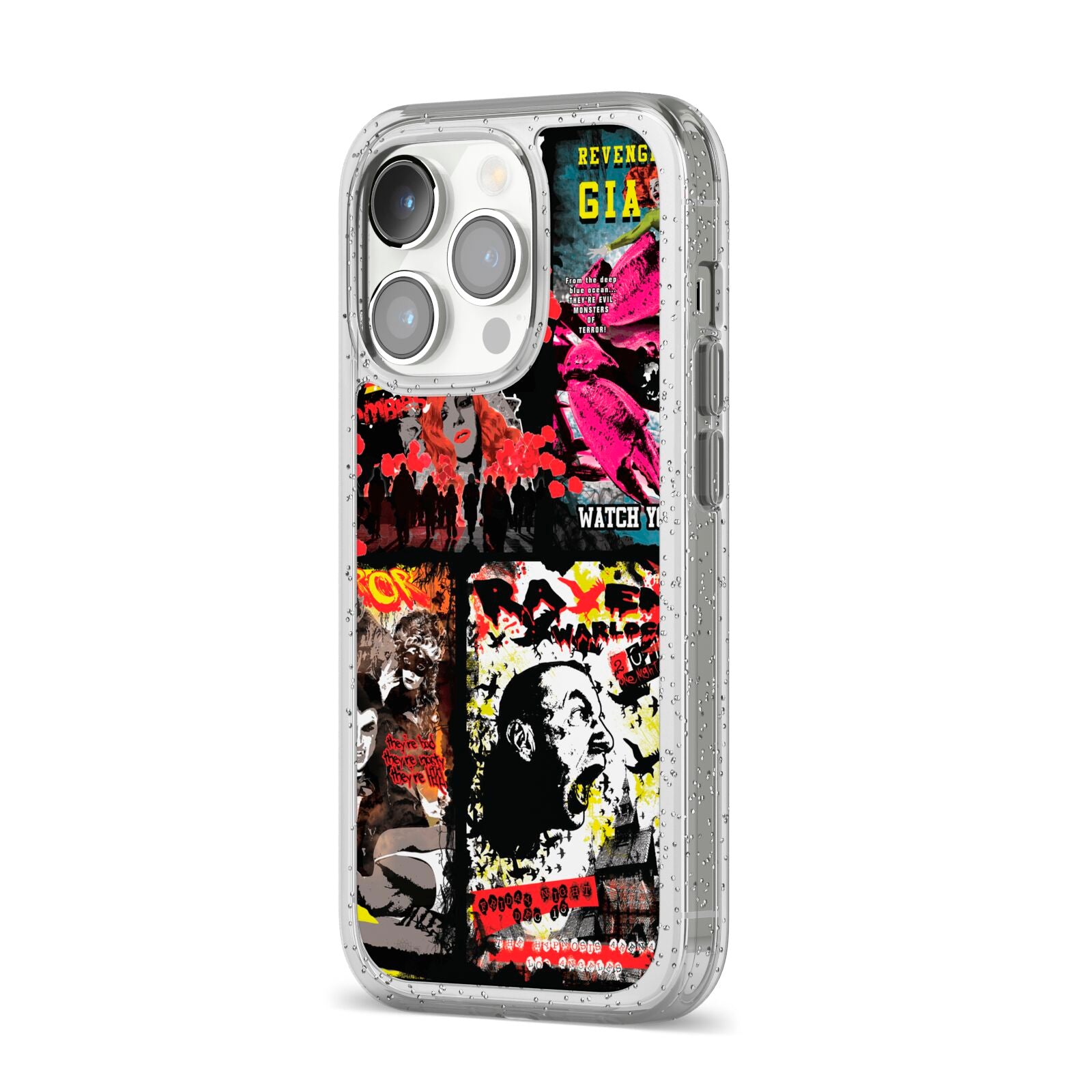 B Movie Posters iPhone 14 Pro Glitter Tough Case Silver Angled Image