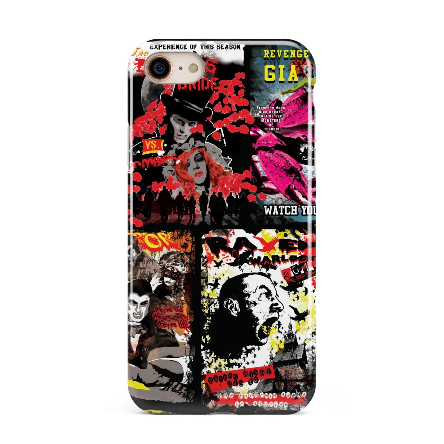 B Movie Posters iPhone 8 3D Tough Case on Gold Phone