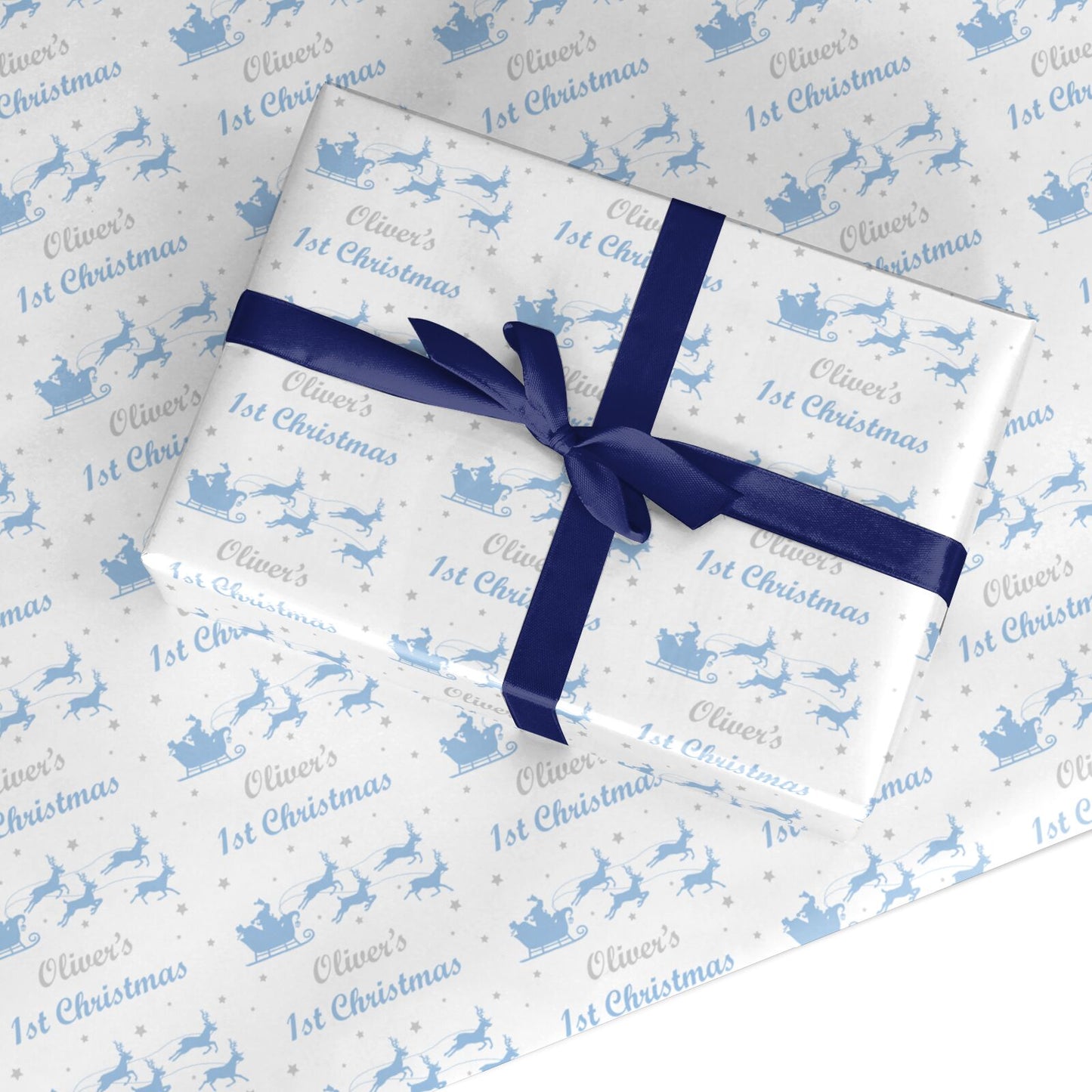 Baby Boy First Christmas Personalised Wrapping Paper