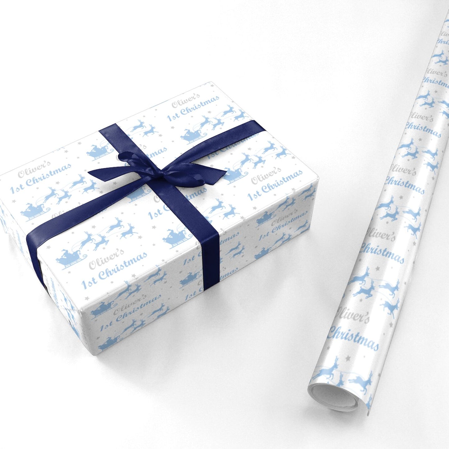 Baby Boy First Christmas Personalised Personalised Wrapping Paper