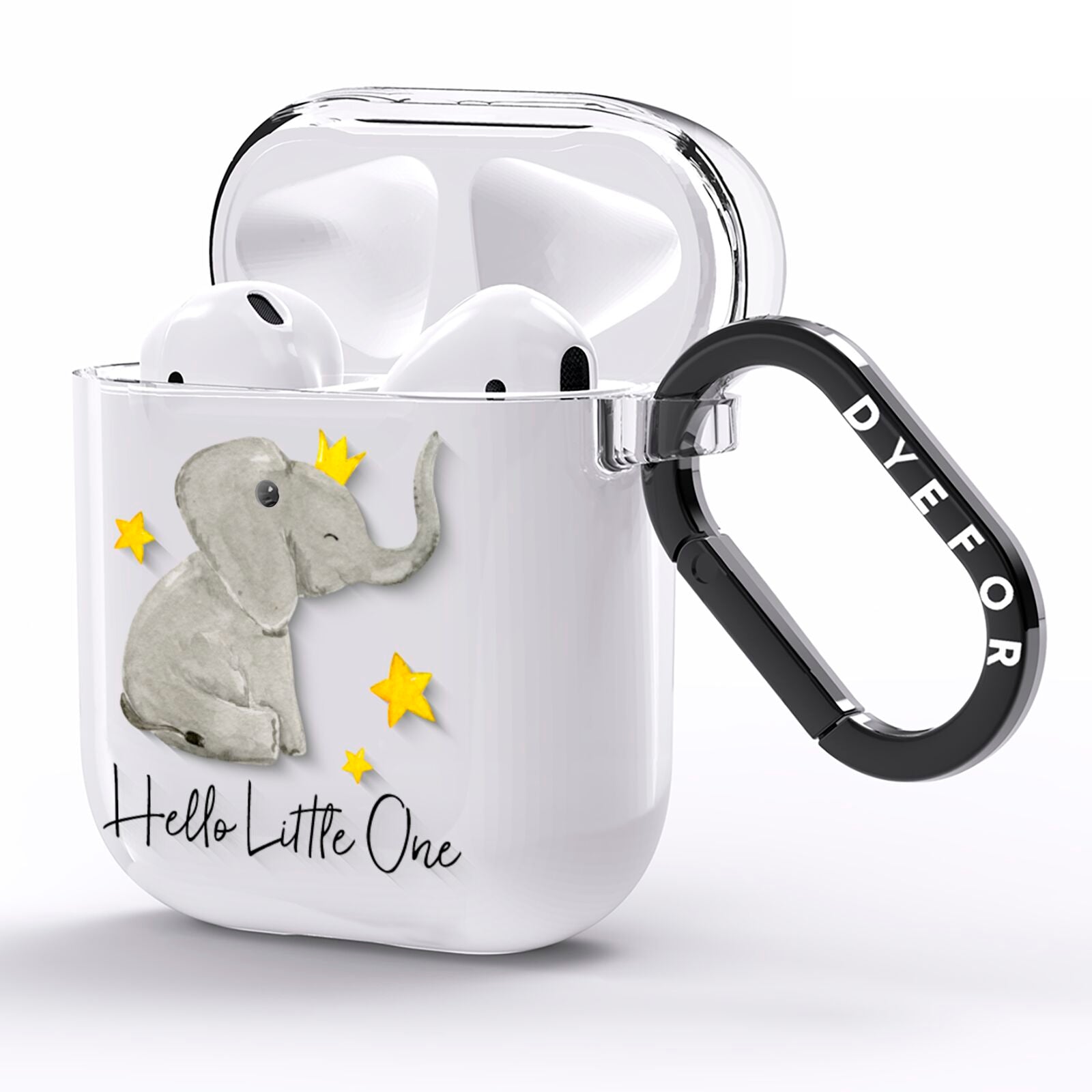 Baby Elephant AirPods Clear Case Side Image